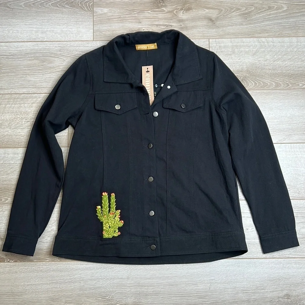 NWT Emmer & Oat Cactus Embroidered Boho Western Shirt Jacket Shacket Size S - Picture 2 of 9